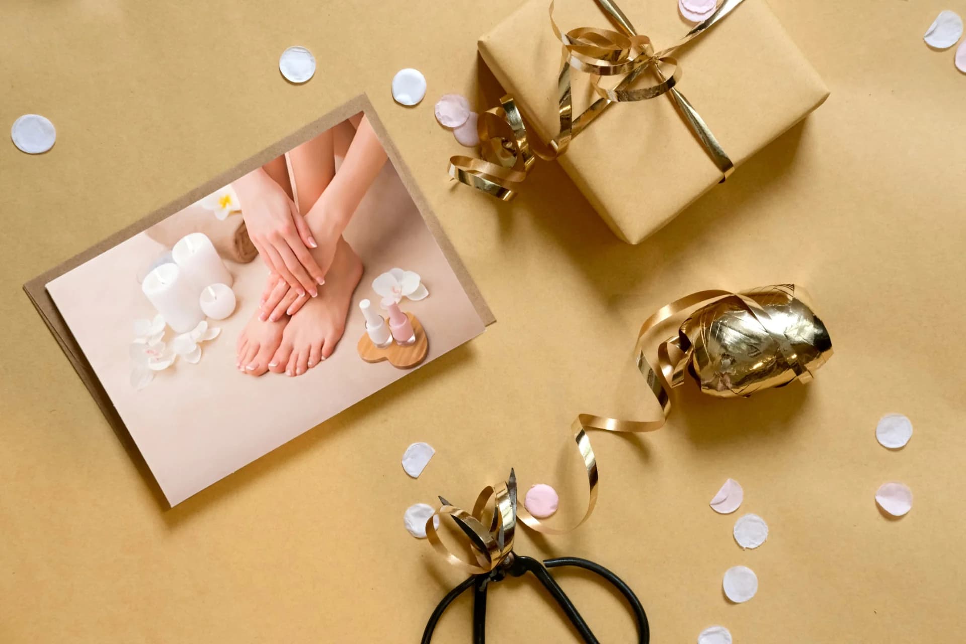 Fusspflege-Gutschein mit Geschenkverpackung