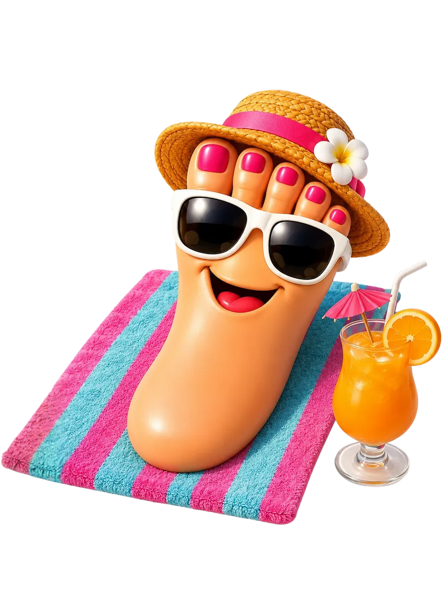 Mavi entspannt mit Sonnenbrille und Cocktail am Sommerstrand